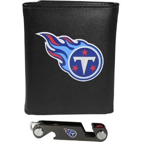Siskiyou Sports NFL Tennessee Titans Leather Tri-fold Wallet & Key Organizer, One Size, Black