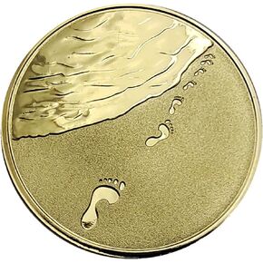 Symbolizing Love When You Saw Only One Set of Footprints It was Then That I Carried You Romantic Golden Badge Lucky Coin