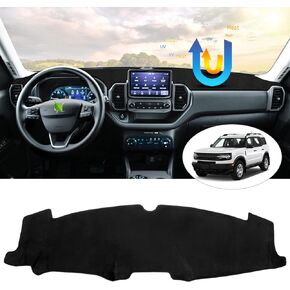 Karltys Dash Cover for 2021-2024 Ford Bronco Sport Accessories Dashboard Cover Mat Non-Slip Flannel Dash Pad Sun Shade Dash Board Protector Anti Glare (Not for Bronco)