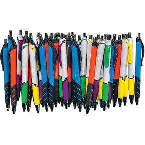 Wholesale Pens - Assorted styles of click pens -Box of 100 - colors and styles will vary
