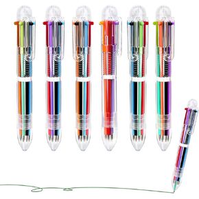 Enyeopd 24 Pack Multicolor Ballpoint Valentines Day Pen 6 Colors in One 0.5mm, Retractable Rainbow Valentine’s Day Pens for Class Office Supplies, Fun Color Pens for Party Favors,School Students