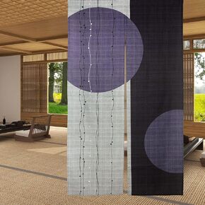 LIGICKY Japanese Noren Doorway Curtain Long Type Circle Pattern Printed Door Tapestries Window Treatment for Home Decoration 33.5 x 59 inch