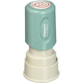 Xstamper(R) One-Color Specialty Stamp, Round, "Happy Face", Red