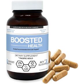 Boosted Health 9 Mushroom Complex Immune Support Supplement | Lions Mane Reishi Shiitake | Purified Beta Glucan | Brain Nootropic for Focus and Memory | Mental Clarity | Certified Organic 60 Capsules