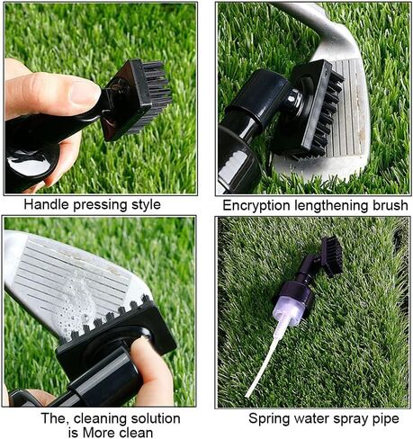 CALIDAKA Golf Club Cleaner,Golf Water Brush with Retractable and Lockable Clip and Towel,Golf Club Cleaner Brush Essentials Golf Accessories for Men, Best Golf Gifts for Men in Saudi Arabia