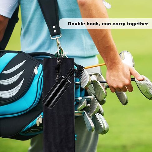 CALIDAKA Golf Club Cleaner,Golf Water Brush with Retractable and Lockable Clip and Towel,Golf Club Cleaner Brush Essentials Golf Accessories for Men, Best Golf Gifts for Men in Saudi Arabia
