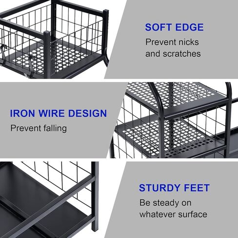 منظم تخزين حقيبة الجولف KVV، يناسب حقيبتين جولف وغيرها من المعدات الرياضية، وإكسسوارات الجولف، ورف كبير جدًا للطابق السفلي للمرآب (معدن أسود) in Kuwait