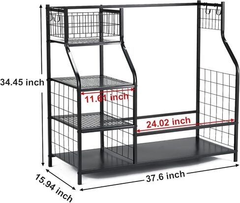 منظم تخزين حقيبة الجولف KVV، يناسب حقيبتين جولف وغيرها من المعدات الرياضية، وإكسسوارات الجولف، ورف كبير جدًا للطابق السفلي للمرآب (معدن أسود) in Kuwait