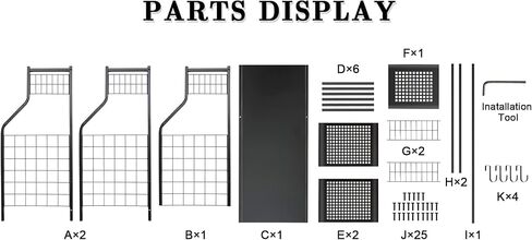منظم تخزين حقيبة الجولف KVV، يناسب حقيبتين جولف وغيرها من المعدات الرياضية، وإكسسوارات الجولف، ورف كبير جدًا للطابق السفلي للمرآب (معدن أسود) in Kuwait