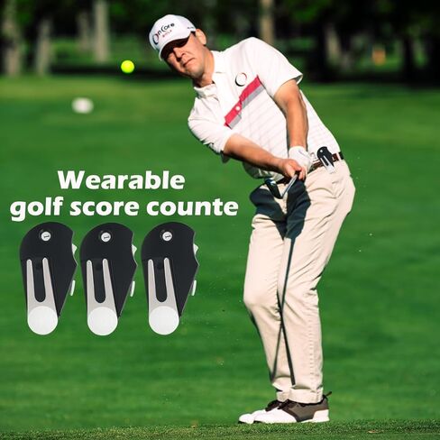 3 Pcs 5 In1 Golf Score Counter,Multi-Functional Golf Stroke Counter with Shot Counter,Ball Marker,Wedge Tool,Groove Cleaner and Golf Club Brush,Golf Tools with Clips,Easy to Use and Easy to Carry in Kuwait