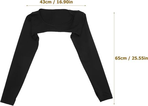 2 Pieces Shrug Women Crop Tops Cutout Workout Bolero Shrug for Ballet Yoga Sports Tee Casual Cropped Sweatshirts Black and White Standard Size for Most Women in Kuwait