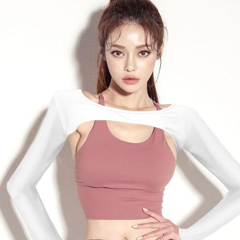 2 Pieces Shrug Women Crop Tops Cutout Workout Bolero Shrug for Ballet Yoga Sports Tee Casual Cropped Sweatshirts Black and White Standard Size for Most Women in Kuwait