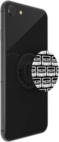 حامل ومقبض PopSockets PopGrip مع جزء علوي قابل للتبديل - أشرطة سوداء/بيضاء in Saudi Arabia