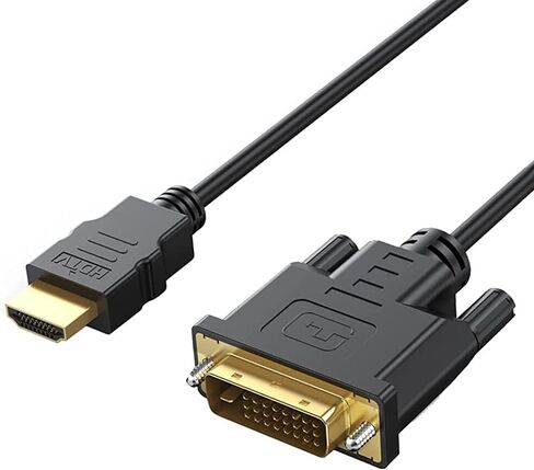 كابل محول DVI إلى HDMI بطول 6 أقدام، كابل HDMI إلى DVI-D مطلي بالذهب ثنائي الاتجاه، حزمة واحدة، أسود in Saudi Arabia