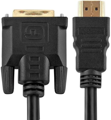 كابل محول DVI إلى HDMI بطول 6 أقدام، كابل HDMI إلى DVI-D مطلي بالذهب ثنائي الاتجاه، حزمة واحدة، أسود in Saudi Arabia