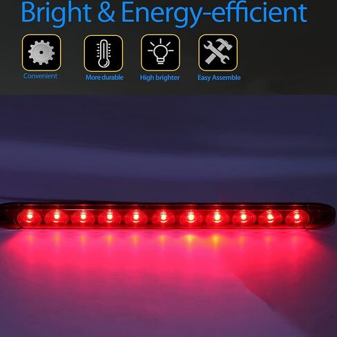 شريط ضوء مقطورة LED أحمر من Donepart، 15 بوصة مؤشر ذيل الفرامل، مصابيح كومبو لتحديد إشارة الانعطاف، IP67 مقاوم للماء مناسب لشاحنة مقطورة المرافق البحرية (عبوتان) in Saudi Arabia