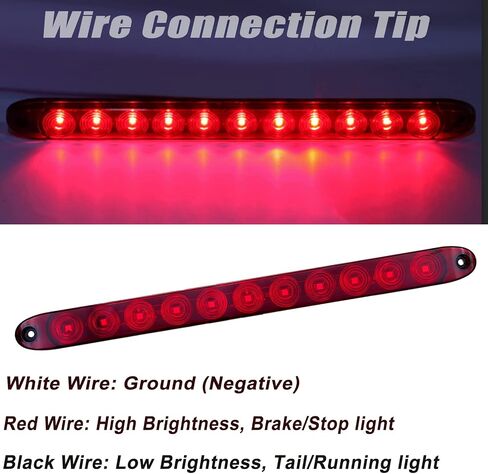 شريط ضوء مقطورة LED أحمر من Donepart، 15 بوصة مؤشر ذيل الفرامل، مصابيح كومبو لتحديد إشارة الانعطاف، IP67 مقاوم للماء مناسب لشاحنة مقطورة المرافق البحرية (عبوتان) in Saudi Arabia