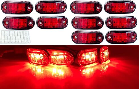 10 قطعة الأحمر 2.5 بوصة البيضاوي 4 SMD مقطورة الجانب ماركر Led أضواء شاحنة التخليص أضواء أضواء المقطورة مؤشر مقاوم للماء in Kuwait