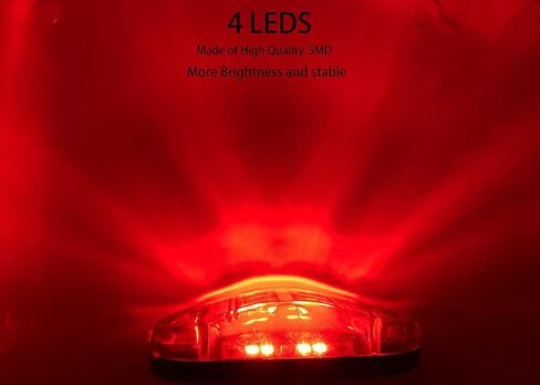 10 قطعة الأحمر 2.5 بوصة البيضاوي 4 SMD مقطورة الجانب ماركر Led أضواء شاحنة التخليص أضواء أضواء المقطورة مؤشر مقاوم للماء in Kuwait