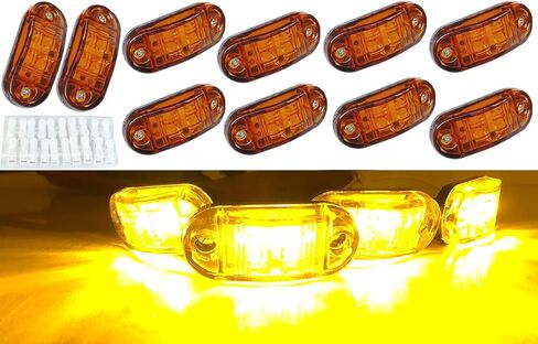 10pcs Amber 2.5 inch Oval 4 SMD Trailer Side Marker Led Lights Truck clearance lights Trailer Lights Indicator Waterproof in Kuwait