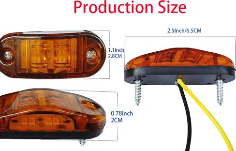 10pcs Amber 2.5 inch Oval 4 SMD Trailer Side Marker Led Lights Truck clearance lights Trailer Lights Indicator Waterproof in Kuwait