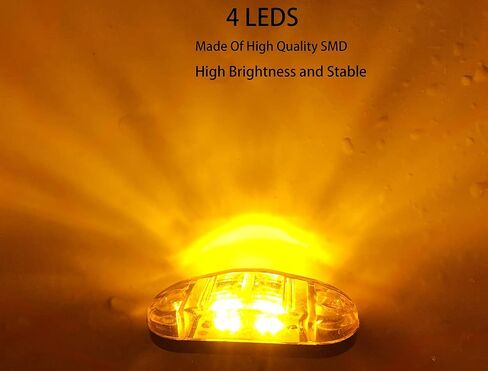 10pcs Amber 2.5 inch Oval 4 SMD Trailer Side Marker Led Lights Truck clearance lights Trailer Lights Indicator Waterproof in Kuwait