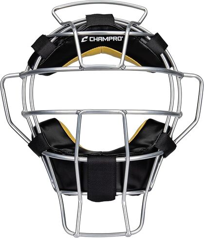CHAMPRO 18oz. Lightweight Baseball/Softball Adult Umpire Face Mask with Bio-FreshTreatment,Silver in Saudi Arabia