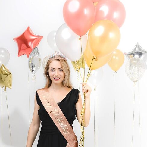 Jaciya 21st Birthday Decorations for Her Rose Gold 21st Birthday Crown It's my 21 Birthday Sash and Pearl Pin 21 Birthday Candle and Happy 21st Birthday Cake Topper 21st Birthday Decorations Party in Kuwait