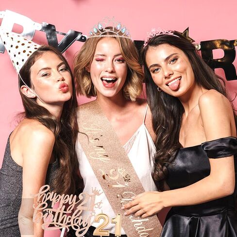 Jaciya 21st Birthday Decorations for Her Rose Gold 21st Birthday Crown It's my 21 Birthday Sash and Pearl Pin 21 Birthday Candle and Happy 21st Birthday Cake Topper 21st Birthday Decorations Party in Kuwait