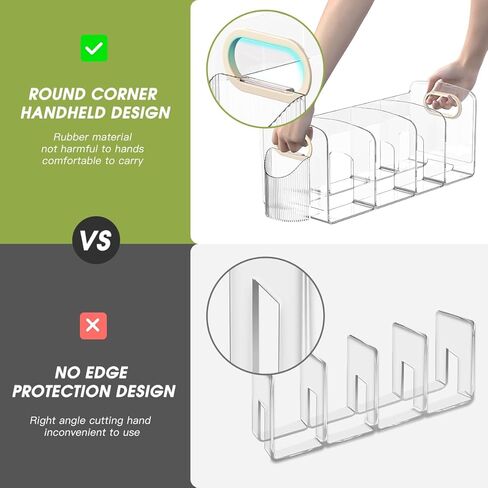 Transparent Acrylic File Organizer for Desk,Magazine Holder organizing Rack, Bookshelf withpen Holder,workspace Classifier, Desk Accessories, Wallet/Handbag Storage Rack (4 Sections) in Kuwait