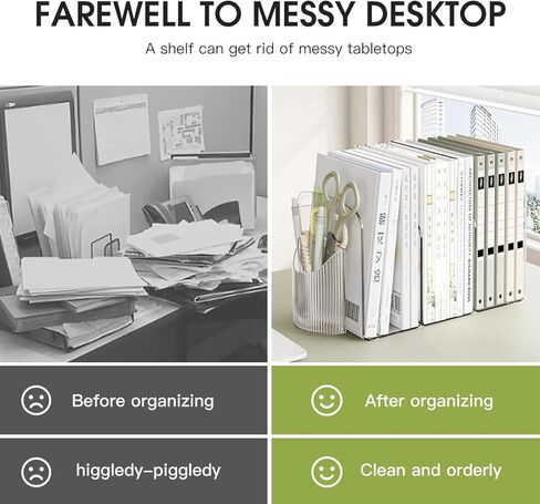 Transparent Acrylic File Organizer for Desk,Magazine Holder organizing Rack, Bookshelf withpen Holder,workspace Classifier, Desk Accessories, Wallet/Handbag Storage Rack (4 Sections) in Kuwait