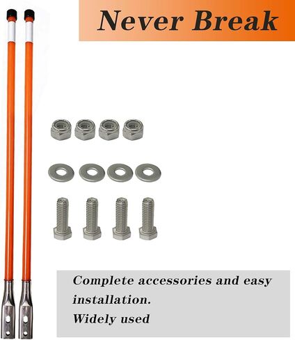 Never Break Bright Orange 36 '' All Steel Wire Vertical Stud Connection Snow Plow Blade Marking/Guidance Kit Suitable for Polaris Plow, Blizzard Boss Snow Plow More Pickup SUVs UTV ATVs in Saudi Arabia