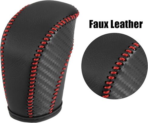 X AUTOHAUX Car Faux Leather Gear Shift Knob Cover for Volkswagen Jetta Tiguan 2011-2019 Passat Beetle 2012-2019 Atlas 2018-2019 CC 2013-2017 Carbon Fiber Grain in Saudi Arabia