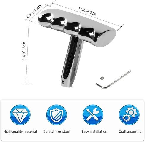 T Handle Gear Shift Knob Handle, Aluminum Alloy Gear Shift Handle Fit for 2012-2017 Jeep Wrangler JK, for Jeep Dodge Charger Challenger Compass(Chrome) in Saudi Arabia