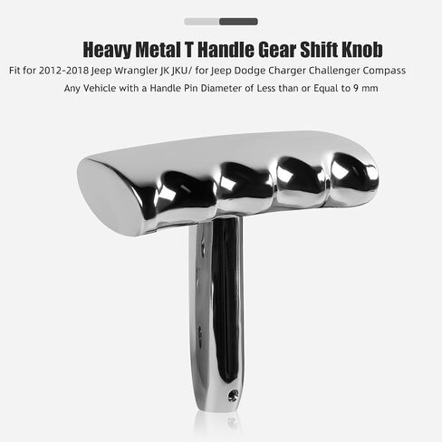 T Handle Gear Shift Knob Handle, Aluminum Alloy Gear Shift Handle Fit for 2012-2017 Jeep Wrangler JK, for Jeep Dodge Charger Challenger Compass(Chrome) in Saudi Arabia