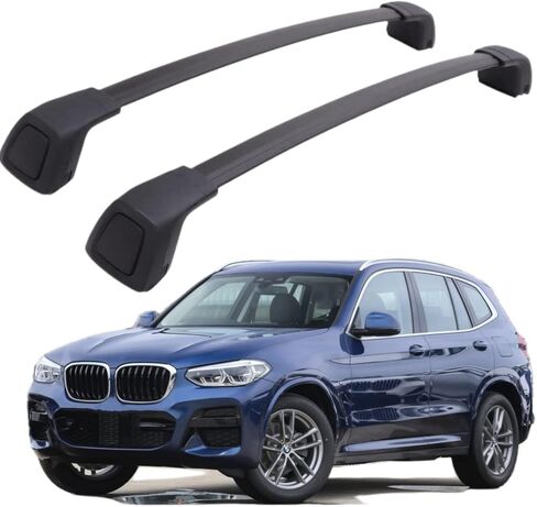 Roof Racks Aluminum Alloy ONLY Structure Rail Cross Bars Rail Fit for BMW X3 2019 2020 2021 2022 2023 2024 Rack Crossbar Black in Kuwait