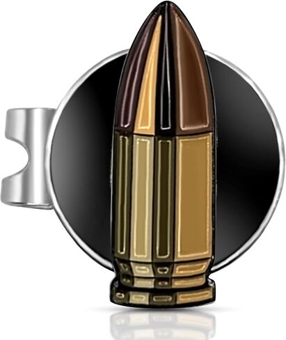علامة كرة الجولف Bullet - ملحقات جولف فاخرة من المينا - علامة كرة جولف مقاس 1.25 بوصة × 2 مم - مصممة خصيصًا بمشبك قبعة مغناطيسي - لإضفاء طابع شخصي على لعبة الجولف الخاصة بك in Kuwait