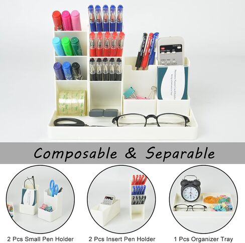 منظم القلم العمودي لطيف، حامل أقلام منظم مكتب Kawaii، منظم قرطاسية سطح المكتب متعدد الوظائف، صينية تخزين قلم التحديد للمكتب والمنزل والمدرسة، وردي in Kuwait
