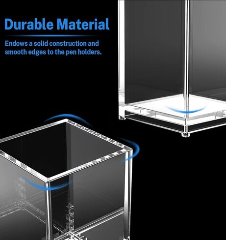 حامل أقلام للمكتب، 2 كوب شفاف للأقلام، حامل أقلام بلاستيكي، منظم قلم تحديد أنيق، حامل فرشاة المكياج، منظم ملحقات المكتب للمنزل والمدرسة والمكتب in Kuwait