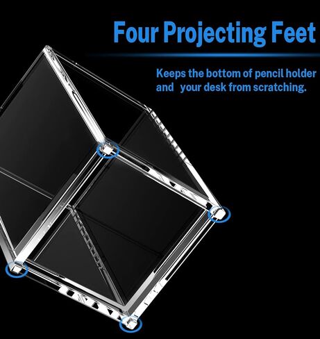 حامل أقلام للمكتب، 2 كوب شفاف للأقلام، حامل أقلام بلاستيكي، منظم قلم تحديد أنيق، حامل فرشاة المكياج، منظم ملحقات المكتب للمنزل والمدرسة والمكتب in Kuwait