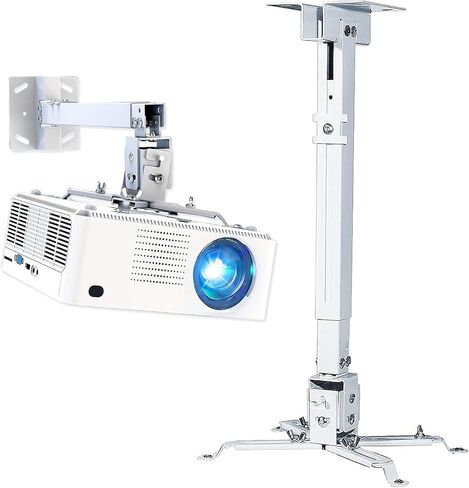 5 CORE Projector Ceiling Mount Universal White Extendable HD Projector Stand Bracket TILT Wall Mount Hanger Supports up to 40 lbs Mounting for Most Projectors Video PS 01 WH in Saudi Arabia