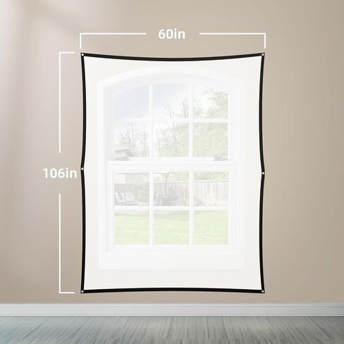 60" x 106" Holographic Rear Projection Screen, with Mounting Foldable and Portable Anti Crease Indoor Projection Double Sided Video Projector Screen, for Projecting Halloween Videos, Film Night in Saudi Arabia