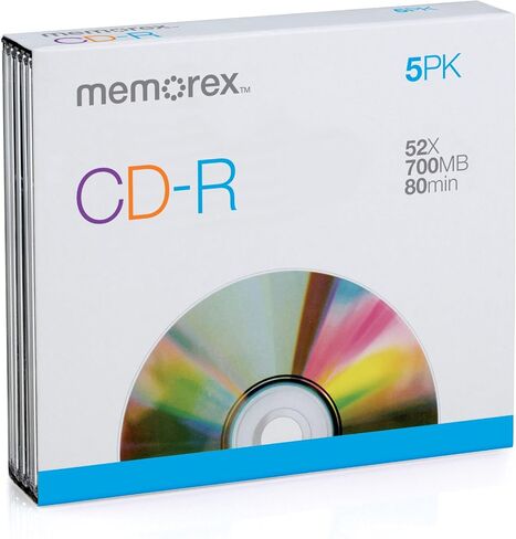 Memorex MEMCD-R/5 CD-R 80-Minute 700MB 52x Jewel Case, 5-Pack in Saudi Arabia