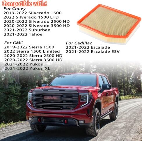 طقم فلتر هواء المحرك A3212C مناسب لـ GMC Acadia 2017-2022/ Buick-Enclave Chevy Traverse 2018-2022/Chevrolet-Blazer 2019-2022/XT5 2017-2022 يستبدل A3212C 23321606 in Saudi Arabia
