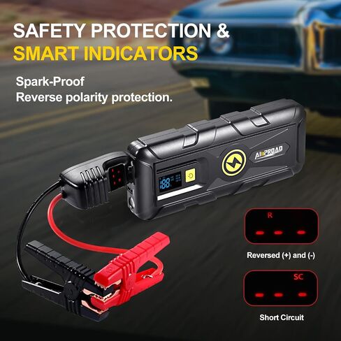 Jump Starter 4000A for Truck Up to 10.0L Gas & Diesel Engines, Portable and Compact Jump Box, Build-in LED Flashlight Car Emergency Kit with Case in Saudi Arabia