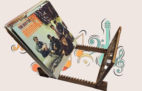 VURTAS حامل تخزين تسجيلات الفينيل، رف تخزين من الخيزران، 15 بوصة - 11 بوصة - 8 بوصة، ألبومات، منظم المجلات in Saudi Arabia