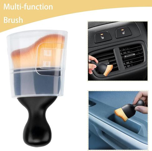 قطعة واحدة من فرشاة أدوات التنظيف الداخلية للسيارة مع غطاء، فرشاة سيارة لتفصيل فرش السيارة الداخلية، شعيرات ناعمة داخلية لتنظيف السيارة، أدوات تنظيف الغبار in Kuwait