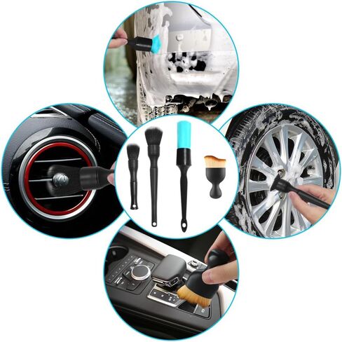 فرش تفاصيل يوكول، 4 قطع من فرش تنظيف السيارة، مجموعة تفاصيل السيارة بدون خدش لإزالة الغبار ولوحة قيادة السيارة، المحرك، فتحة التهوية، العجلة، صواميل العجلة، المقعد، لوحة القيادة in Kuwait