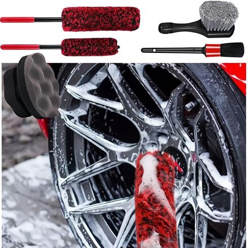 مجموعة فرش تنظيف العجلات، فرش العجلات لتنظيف العجلات، فرش التفاصيل، فرش الإطارات لتنظيف الإطارات، وسادة وضع ملمع الإطارات in Kuwait