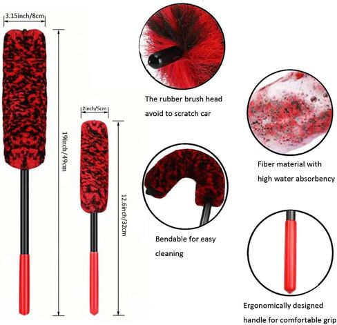مجموعة فرش تنظيف العجلات، فرش العجلات لتنظيف العجلات، فرش التفاصيل، فرش الإطارات لتنظيف الإطارات، وسادة وضع ملمع الإطارات in Kuwait
